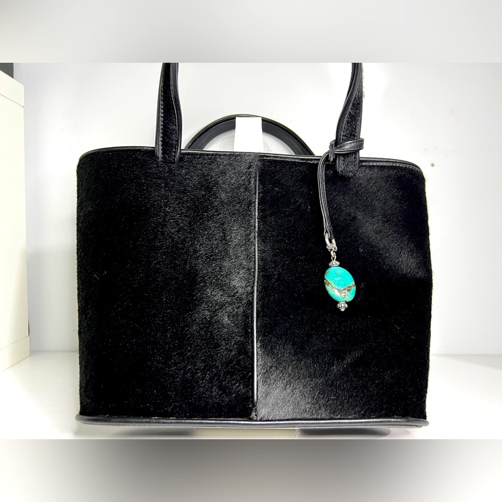 Vicenza purse| handbag | leather | fur| black